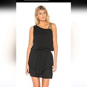 REVOLVE Krisa Asymmetrical Layered Mini Dress in Blue. Size XS